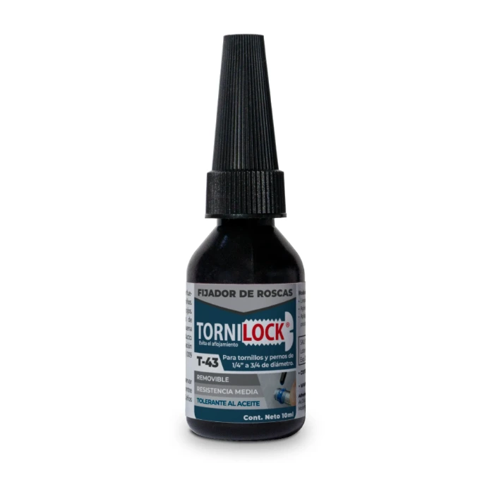 TORNILOCK T-43 fijador de roscas azul anaeróbico media resistencia, botella producto 50 ml