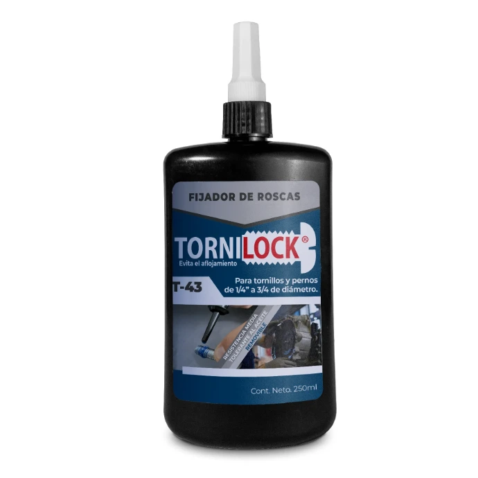 TORNILOCK T-43 adhesivo anaeróbico azul tolerante al aceite, relleno de holguras hasta 20 mm