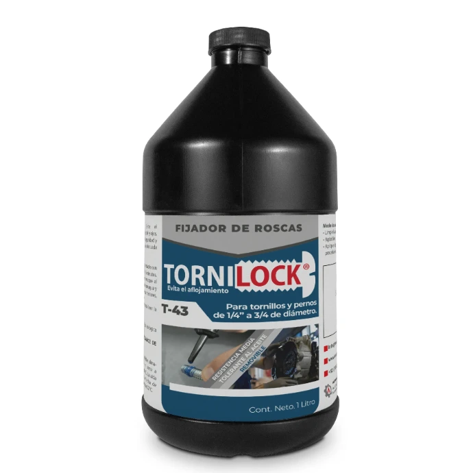 TORNILOCK T-43 fijador de roscas azul media resistencia presentación industrial, tornillos métricos y pulgadas