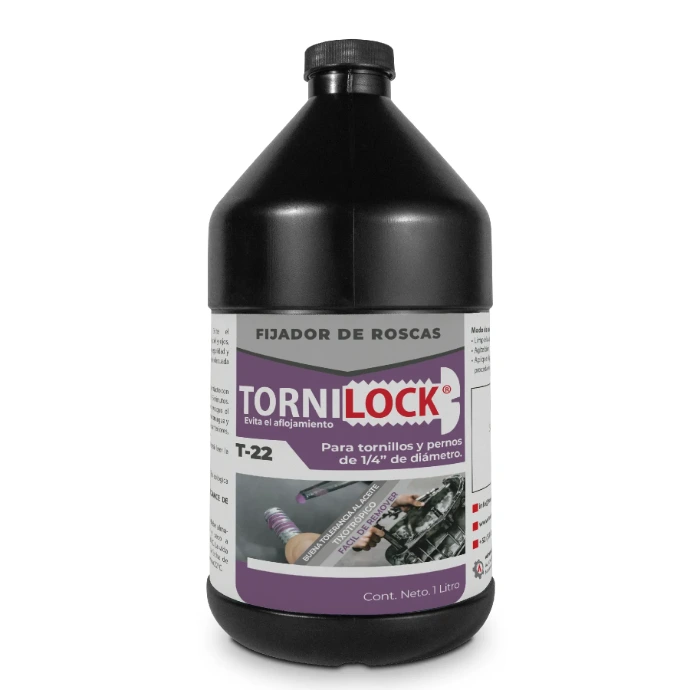 TORNILOCK T-22 fijador de roscas baja resistencia presentación industrial, seguro para tornillos M2 a M6